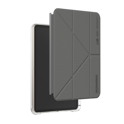 Apple iPad Pro 11 2025 M5 Kılıf Skinarma Kalemlikli Arkası Şeffaf Standlı Magnetik Zeta Kılıf - 6