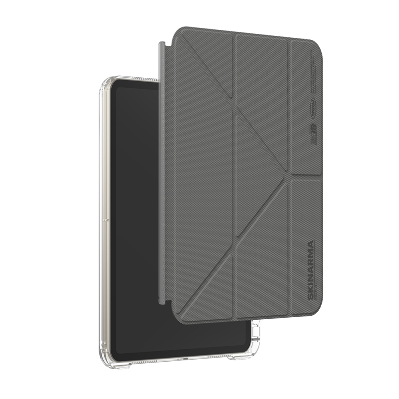 Apple iPad Pro 11 2025 M5 Kılıf Skinarma Kalemlikli Arkası Şeffaf Standlı Magnetik Zeta Kılıf - 6