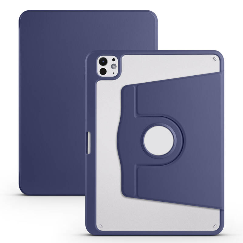 Apple iPad Pro 11 2025 M5 Kılıf Zore Termik Kalem Bölmeli Dönebilen Standlı Kılıf - 4