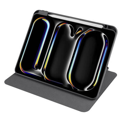 Apple iPad Pro 11 2025 M5 Kılıf Zore Termik Kalem Bölmeli Dönebilen Standlı Kılıf - 17