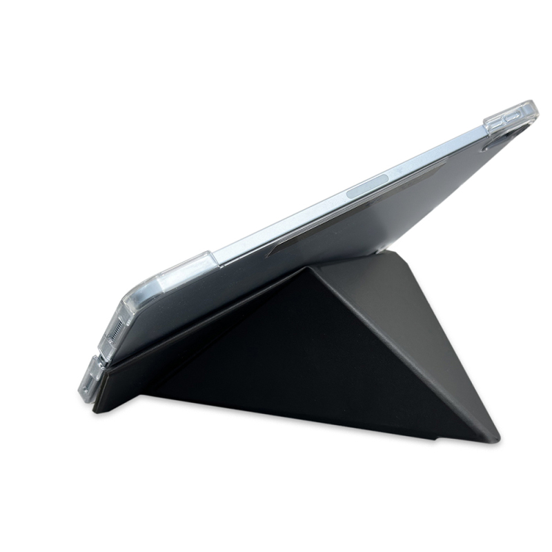 Apple iPad Pro 11 2025 M5 Raptic Clear Folio Airbagli Şeffaf Kapaklı Katlanabilir Standlı Kılıf - 5