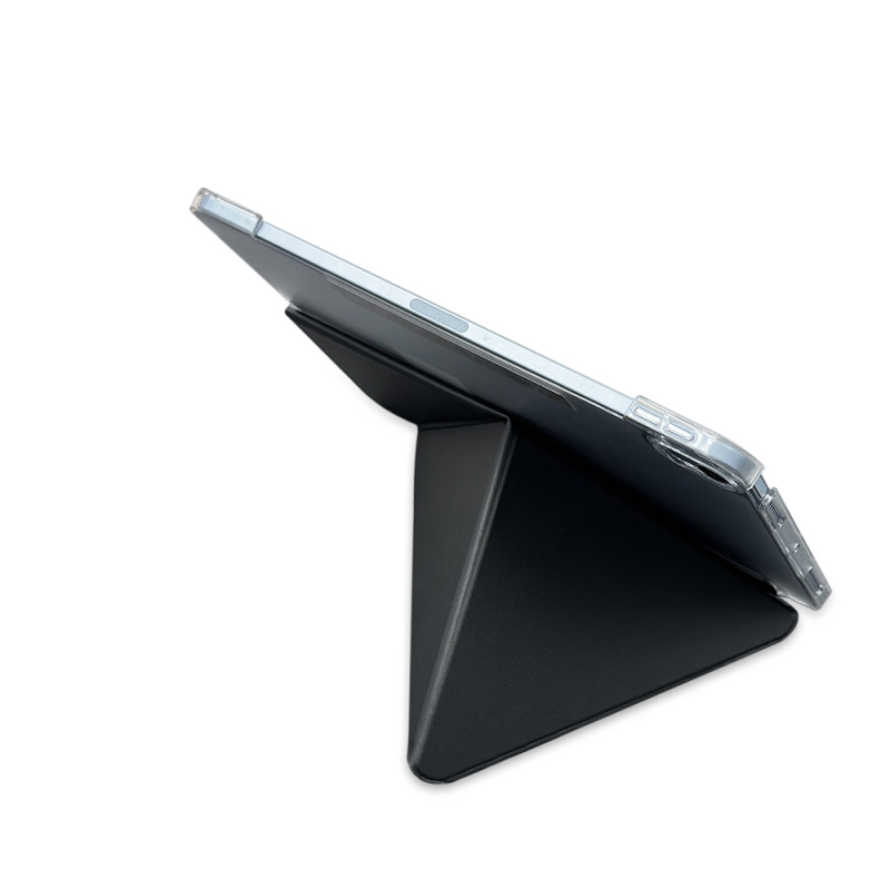 Apple iPad Pro 11 2025 M5 Raptic Clear Folio Airbagli Şeffaf Kapaklı Katlanabilir Standlı Kılıf - 13