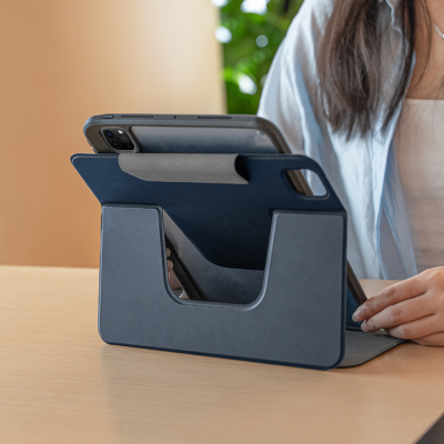 Apple iPad Pro 11 2025 M5 Raptic Spin Detachable Folio PU Ayrılabilir Kalem Bölmeli Standlı Kılıf - 25