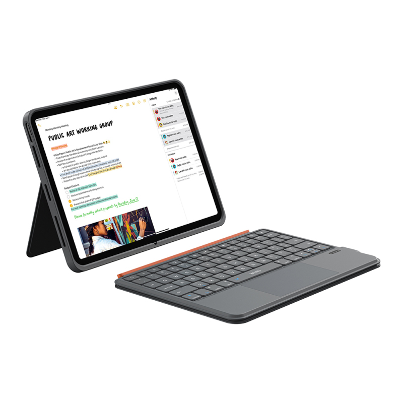 Apple iPad Pro 11 2025 M5 Wiwu MK-005 Combo 3in1 Kalem Bölmeli Klavyeli Standlı Kılıf - 6