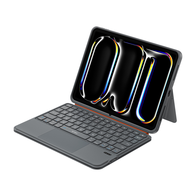 Apple iPad Pro 11 2025 M5 Wiwu MK-005 Combo 3in1 Kalem Bölmeli Klavyeli Standlı Kılıf - 2