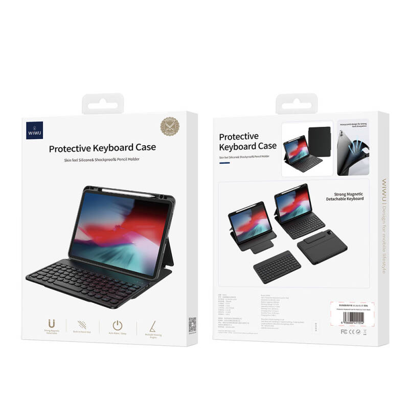 Apple iPad Pro 11 2025 M5 Wiwu Protective Gizli Kalem Bölmeli Klavyeli Kılıf - 6