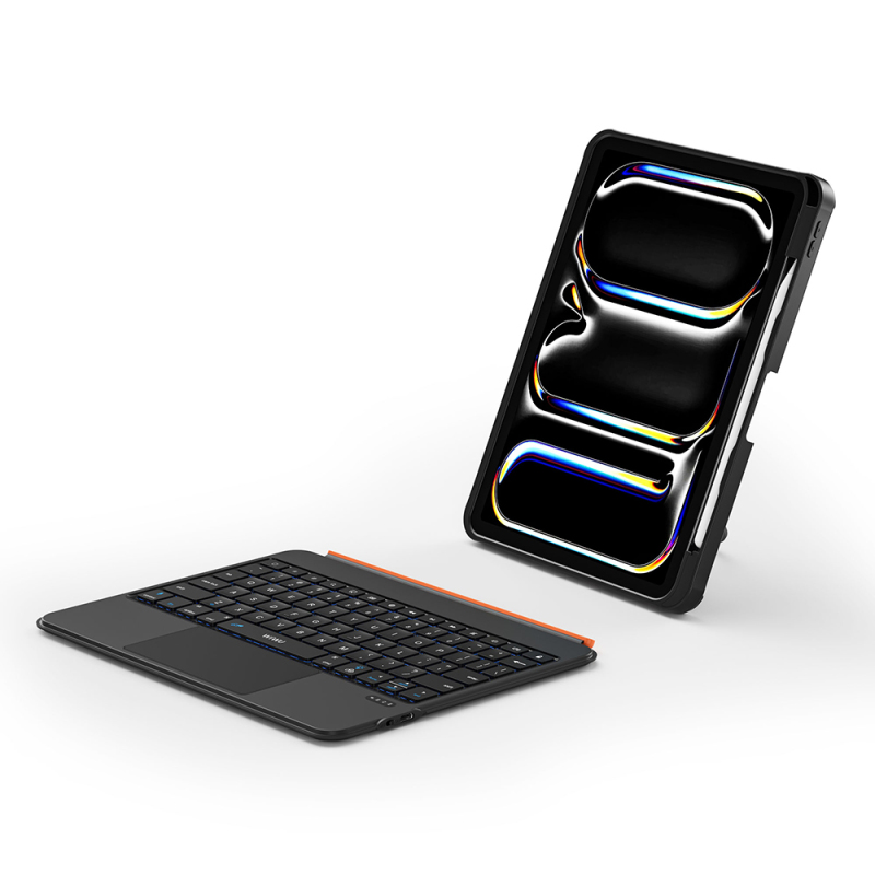 Apple iPad Pro 12.9 2020 (4.Nesil) Wiwu MK-007 Combo Pro Kalem Bölmeli Klavyeli Standlı Kılıf - 5