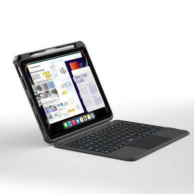 Apple iPad Pro 12.9 2020 (4.Nesil) Wiwu MK-007 Combo Pro Kalem Bölmeli Klavyeli Standlı Kılıf - 7