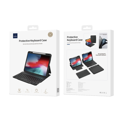 Apple iPad Pro 12.9 2020 (4.Nesil) Wiwu Protective Gizli Kalem Bölmeli Klavyeli Kılıf - 11