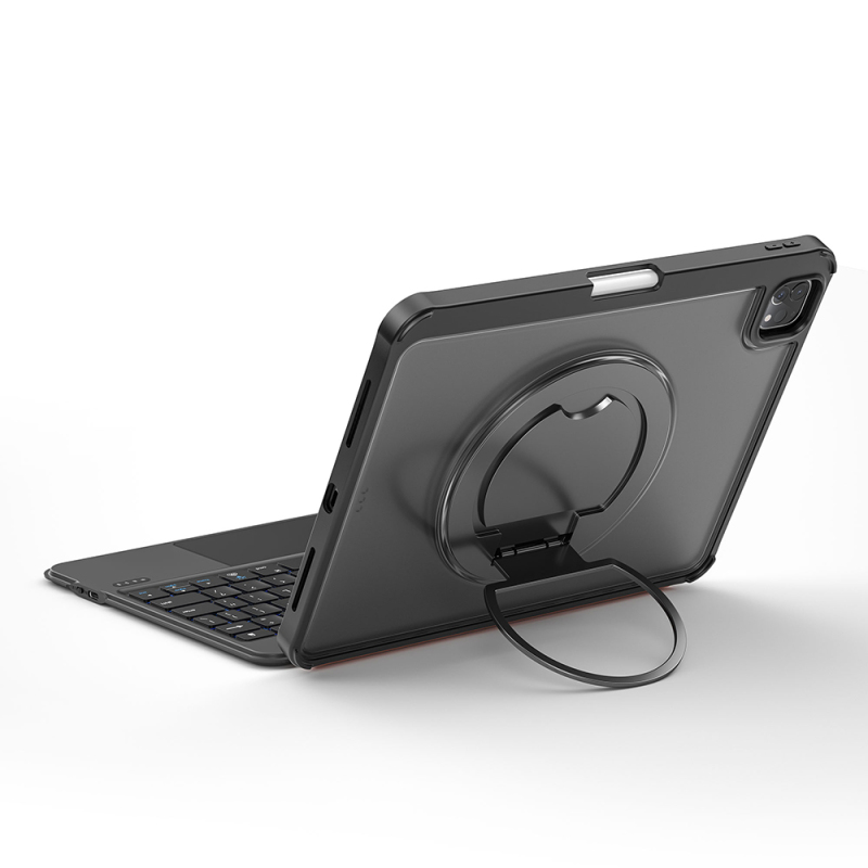 Apple iPad Pro 12.9 2021 (5.Nesil) Wiwu MK-007 Combo Pro Kalem Bölmeli Klavyeli Standlı Kılıf - 9
