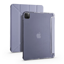 Apple iPad Pro 12.9 2022 M2 Case Zore Tri Folding Stand Case with Pen Compartment - 10