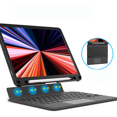 Apple iPad Pro 12.9 2022 M2 Wiwu MagTouch Serisi Gizli Kalem Bölmeli Klavyeli Kılıf - 11