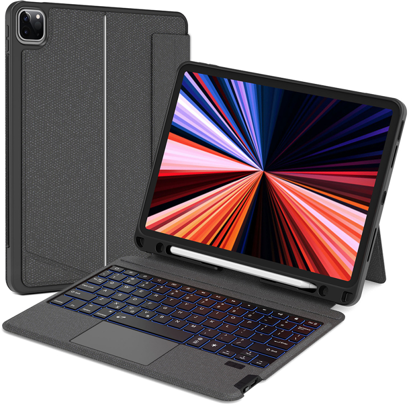 Apple iPad Pro 12.9 2022 M2 Wiwu MagTouch Serisi Gizli Kalem Bölmeli Klavyeli Kılıf - 15