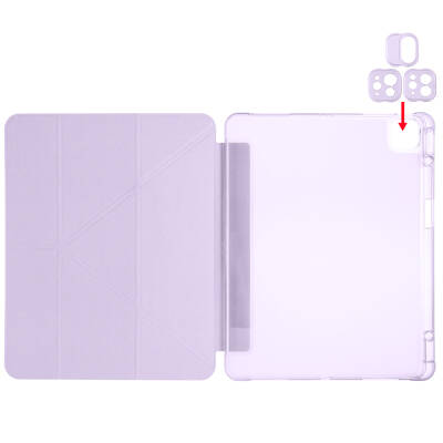 Apple iPad Pro 13 2024 Case Zore Tri Folding Stand Case with Pen Compartment - 6