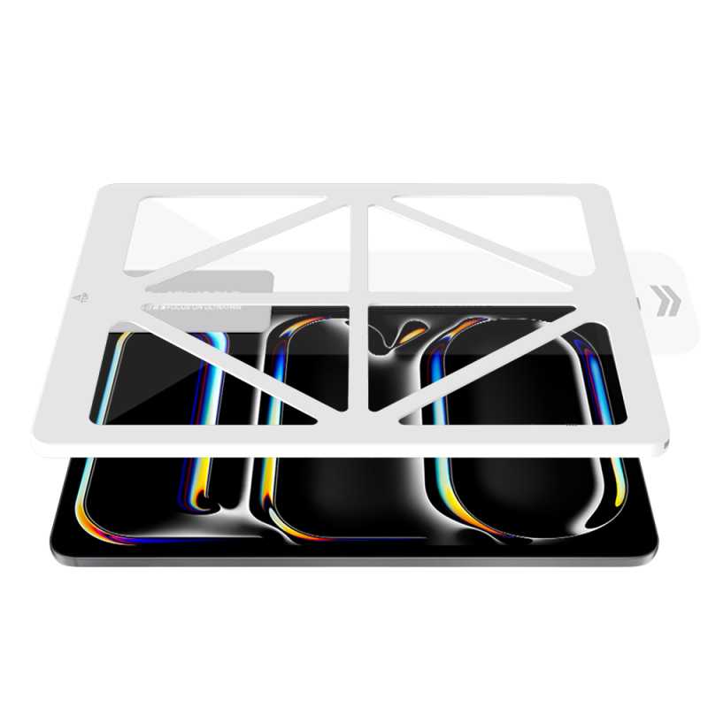 Apple iPad Pro 13 2024 CaseWorld Steel Shield Serisi Temperli Cam Ekran Koruyucu + Uygulama Aparatı - 5
