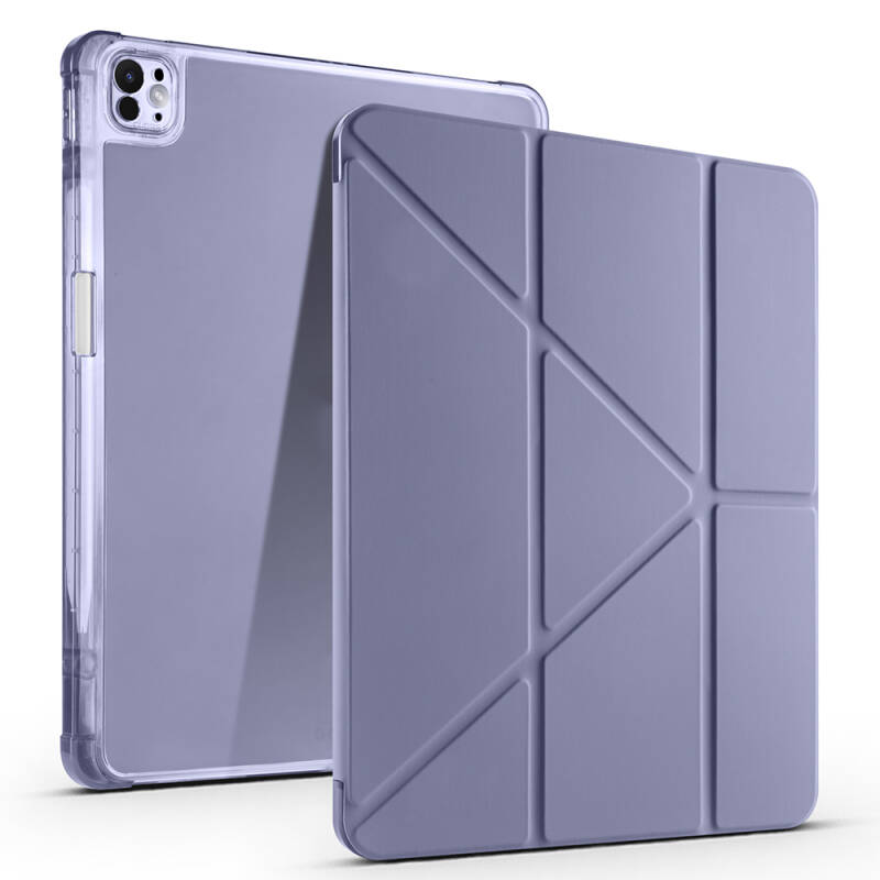 Apple iPad Pro 13 2024 Kılıf Zore Tri Folding Kalem Bölmeli Standlı Kılıf - 13