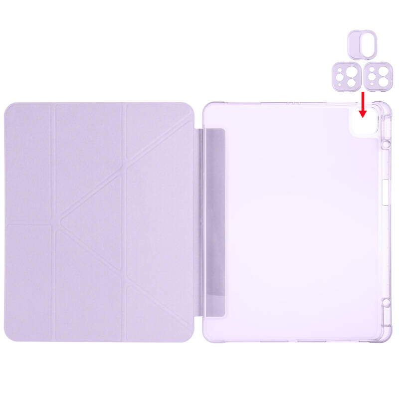 Apple iPad Pro 13 2024 Kılıf Zore Tri Folding Kalem Bölmeli Standlı Kılıf - 6
