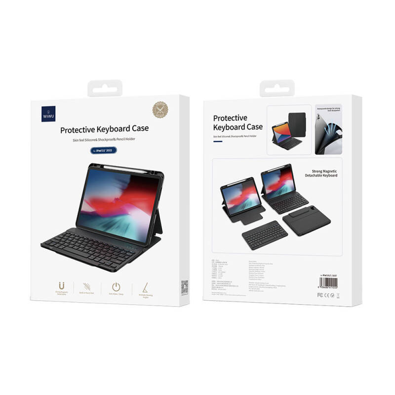 Apple iPad Pro 13 2024 Wiwu Protective Gizli Kalem Bölmeli Klavyeli Kılıf - 11