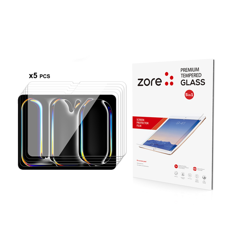 Apple iPad Pro 13 2024 Zore 5in1 Tablet Temperli Cam Ekran Koruyucu - 1