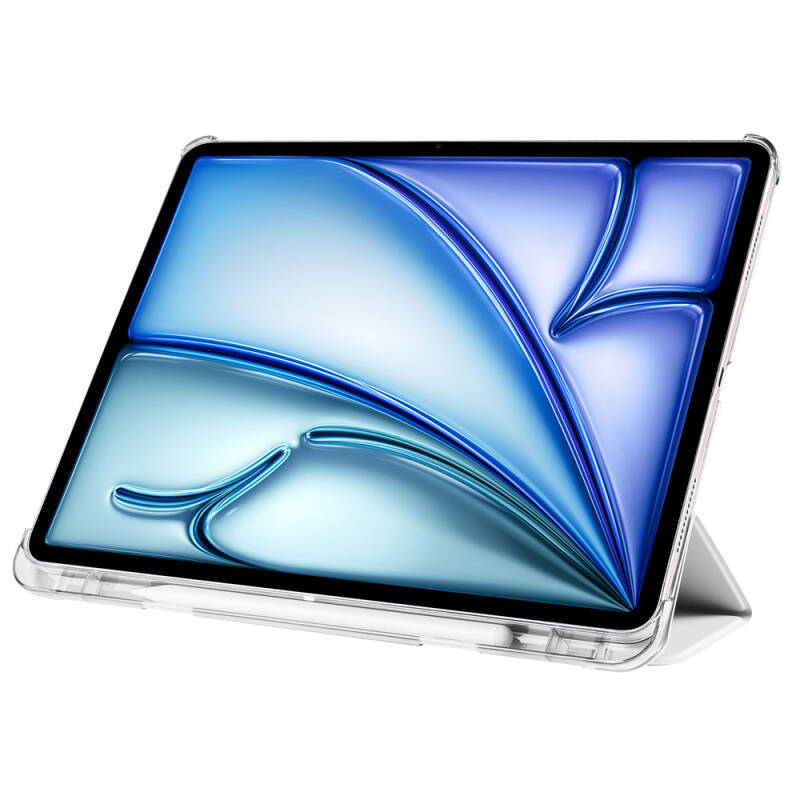 Apple iPad Pro 13 2024 Zore Smart Cover 1-in-1 Case with Stylus Holder and Stand - 11