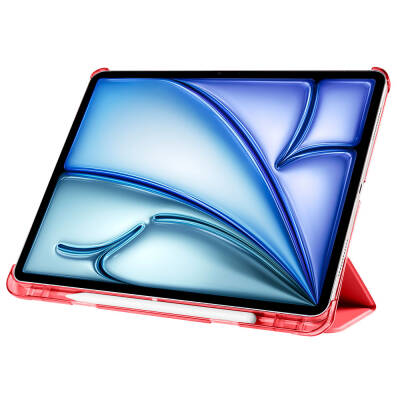 Apple iPad Pro 13 2024 Zore Smart Cover Kalem Bölmeli Standlı 1-1 Kılıf - 14