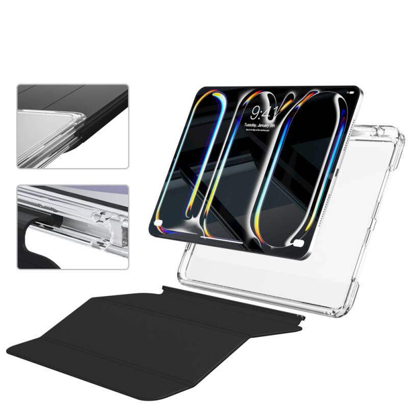 ​​Apple iPad Pro 13 2025 M5 Kılıf Magnetik Ayrılabilen Airbagli Zore Sliding Tablet Kılıfı - 9
