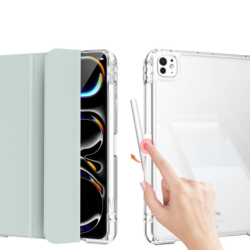 ​​Apple iPad Pro 13 2025 M5 Kılıf Magnetik Ayrılabilen Airbagli Zore Sliding Tablet Kılıfı - 14