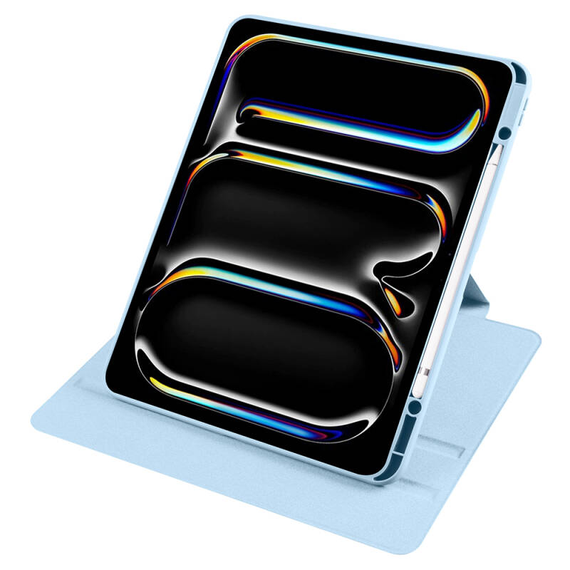 Apple iPad Pro 13 2025 M5 Kılıf Zore Termik Kalem Bölmeli Dönebilen Standlı Kılıf - 12