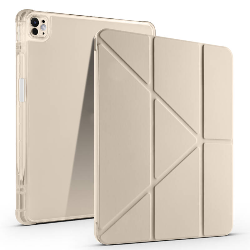 Apple iPad Pro 13 2025 M5 Kılıf Zore Tri Folding Kalem Bölmeli Standlı Kılıf - 1