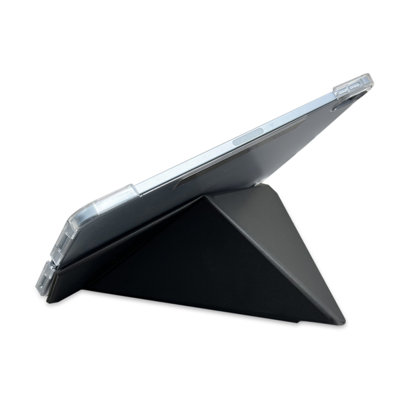 Apple iPad Pro 13 2025 M5 Raptic Clear Folio Airbagli Şeffaf Kapaklı Katlanabilir Standlı Kılıf - 10