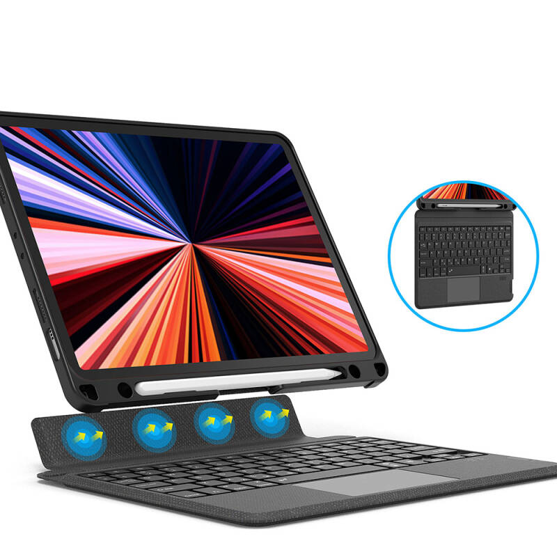 Apple iPad Pro 13 2025 M5 Wiwu Mag Touch Klavyeli Standlı Kılıf - 4