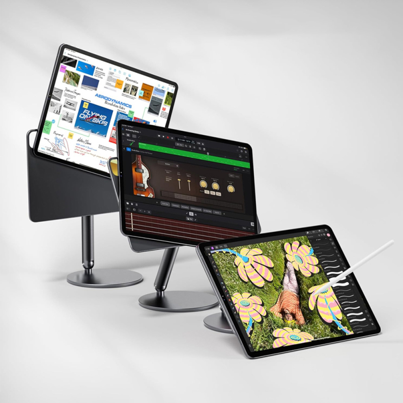 Apple iPad Pro 13 2025 M5 Wiwu ZM-310 360 Derece Dönebilen Magnetik Başlıklı Tablet Standı - 14