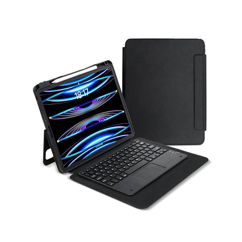 Apple iPad Pro 13 2025 M5 Zore Border Keyboard Tablet Case with Bluetooth Connection and Stand - 1