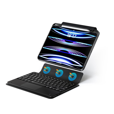 Apple iPad Pro 13 2025 M5 Zore Border Keyboard Tablet Case with Bluetooth Connection and Stand - 3