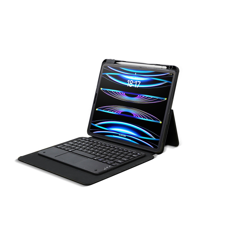 Apple iPad Pro 13 2025 M5 Zore Border Keyboard Tablet Case with Bluetooth Connection and Stand - 5