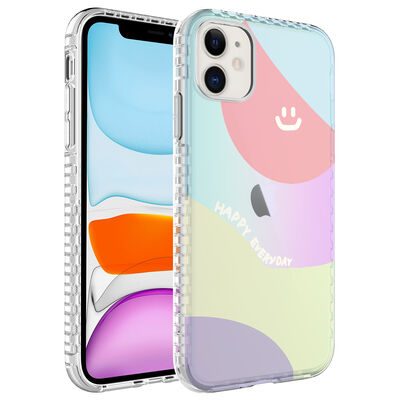 Apple iPhone 11 Case Airbag Edge Colorful Patterned Silicone Zore Elegans Cover - 9