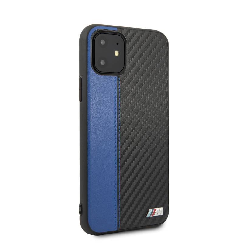 Apple iPhone 11 Case BMW Original Licensed PU Leather Carbon Striped Design Cover - 7