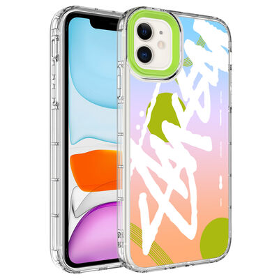 Apple iPhone 11 Case Camera Protected Colorful Patterned Hard Silicone Zore Korn Cover - 4