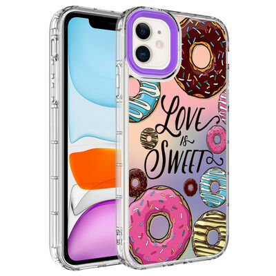 Apple iPhone 11 Case Camera Protected Colorful Patterned Hard Silicone Zore Korn Cover - 13