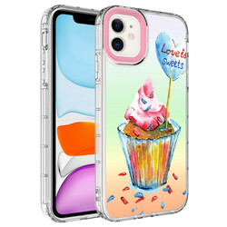 Apple iPhone 11 Case Camera Protected Colorful Patterned Hard Silicone Zore Korn Cover - 17