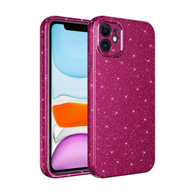 Apple iPhone 11 Case Camera Protected Glittery Luxury Zore Cotton Cover - 11