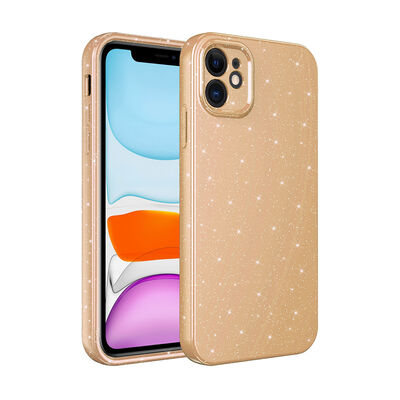 Apple iPhone 11 Case Camera Protected Glittery Luxury Zore Cotton Cover - 15