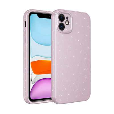 Apple iPhone 11 Case Camera Protected Glittery Luxury Zore Cotton Cover - 19