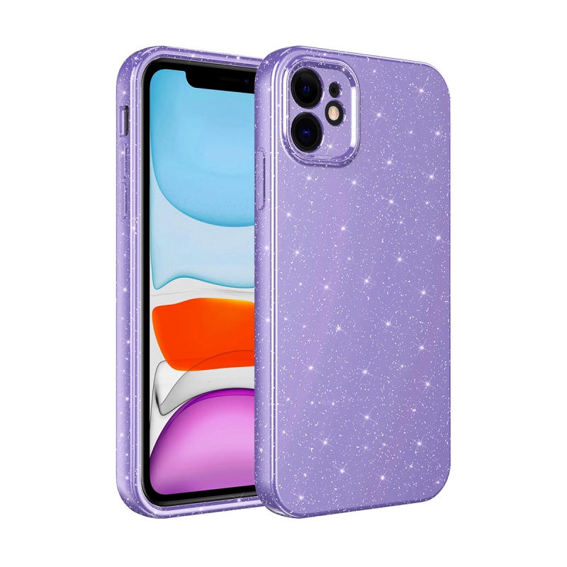 Apple iPhone 11 Case Camera Protected Glittery Luxury Zore Cotton Cover - 21