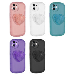 Apple iPhone 11 Case Camera Protected Pop Socket Colorful Zore Ofro Cover - 8