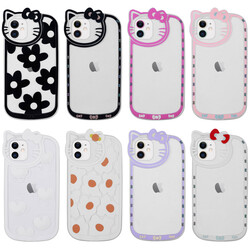 Apple iPhone 11 Case Cat Figured Transparent Hard Silicone Zore Kity Cover - 10