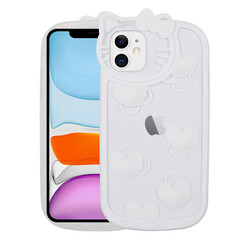 Apple iPhone 11 Case Cat Figured Transparent Hard Silicone Zore Kity Cover - 9
