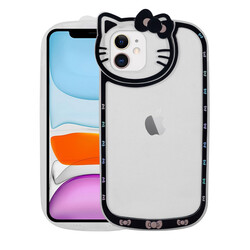Apple iPhone 11 Case Cat Figured Transparent Hard Silicone Zore Kity Cover - 3
