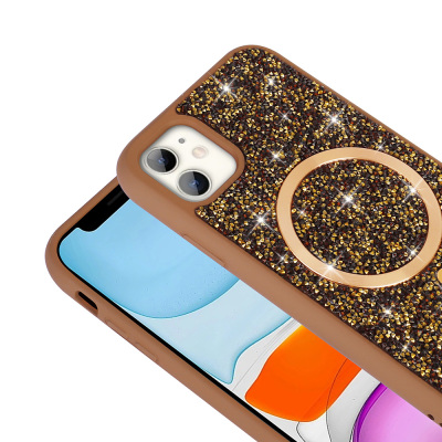 Apple iPhone 11 Case Diamond Design Magsafe charging Zor Mosaic Silicone Cover - 10