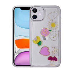 Apple iPhone 11 Case Figured Patterned Luminous Hard Zore Sos Cover - 5